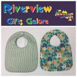 Reversible Bib - Stripes / Elephants Reversible Bib - Stripes / Elephants